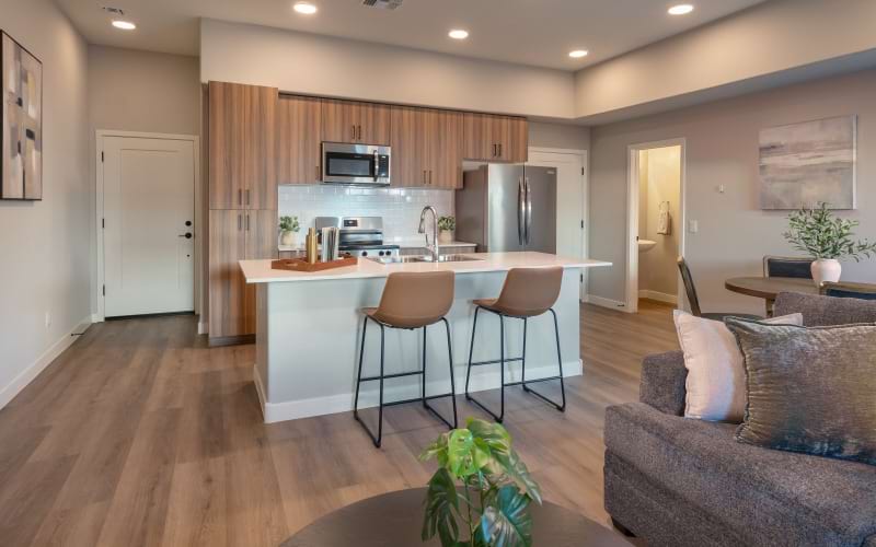 Well-lit kitchen with ample counter space